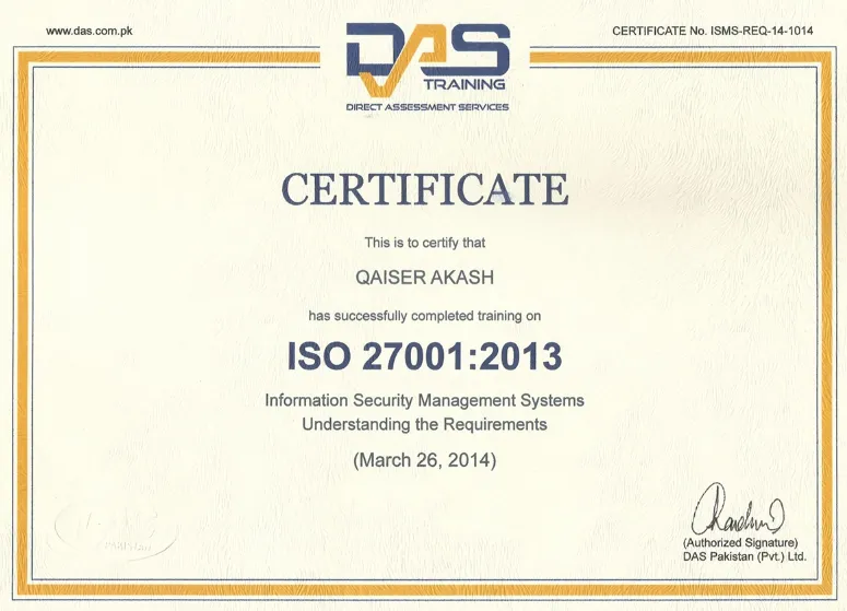 ISO 27001:2013 — Information Security Management Systems